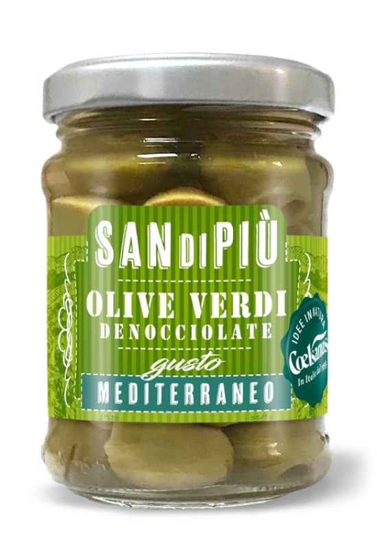 Pitted green olives - mediterranean flavor