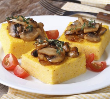 Rustic polenta crostini