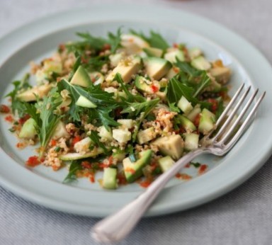 Tabbouleh of baby gherkins and avocado